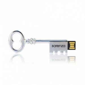 Visuel Cle USB Clef Chateau Métal Argent