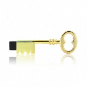 Visuel Cle USB Clef Chateau Métal Or