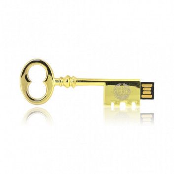 Miniature 2 pour Cle USB Clef Chateau Métal Or
