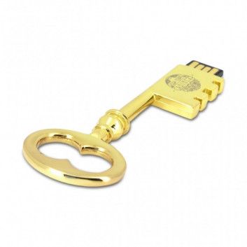 Miniature 8 pour Cle USB Clef Chateau Métal Or