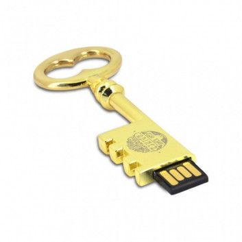 Miniature 9 pour Cle USB Clef Chateau Métal Or