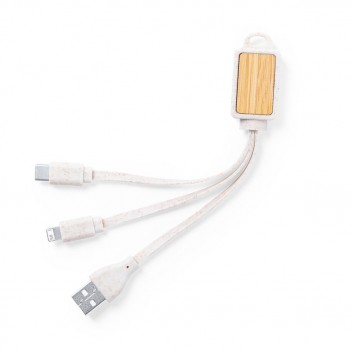 Miniature 2 pour Cable 3 en 1 Eco Bambou - Paille de Blé