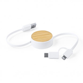 Miniature 2 pour Cable 3 en 1 Bambou Rétractable