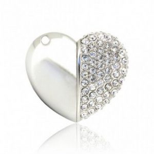 Visuel Cle USB Coeur Metal Strass