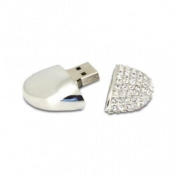 Miniature 9 pour Cle USB Coeur Metal Strass