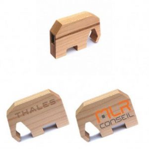 Visuel Cle USB Elephant Bois Massif