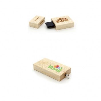 Miniature 1 pour Cle USB Bois Carre Slim