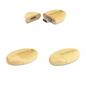 Miniature 1 pour Cle USB Bois Ovale