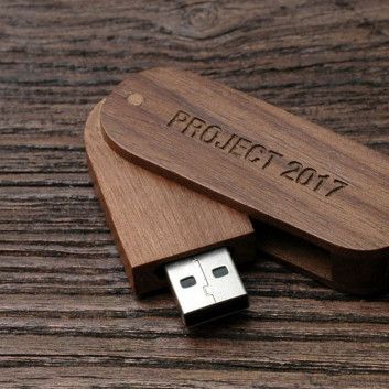 Miniature 5 pour Cle USB Bois Pivotante