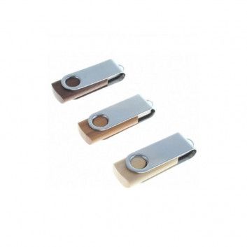 Miniature 5 pour Cle USB Bois Pivotante Eco