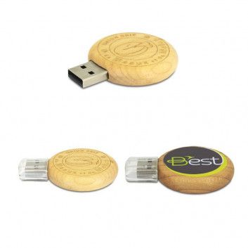 Miniature 2 pour Cle USB Bois Ronde