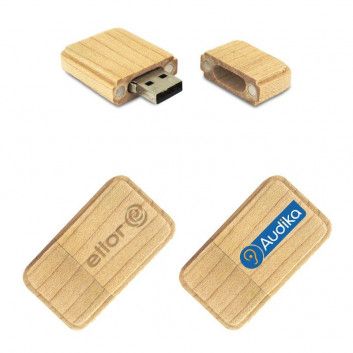Miniature 3 pour Cle USB Bois Superieure Carre