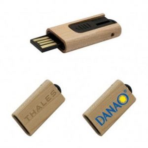 Visuel Clé USB Bois Rétractable