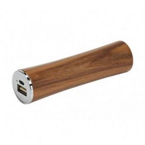 Visuel Batterie Power Bank Bois Cylindrique