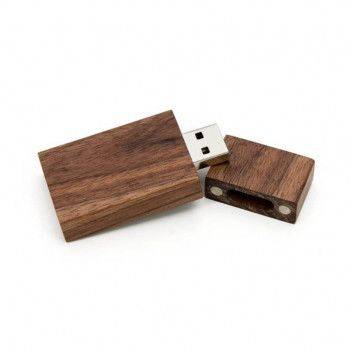 Miniature 3 pour Clé USB Bois Carré Foncé