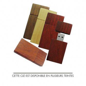Miniature 5 pour Clé USB Bois Carré Foncé