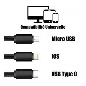 Miniature 7 pour Câble USB Nylon 3 en 1