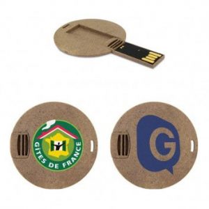 Visuel Cle USB Carte Affaire Ronde Biodegradable