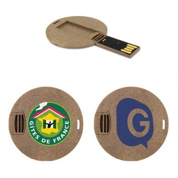 Miniature 1 pour Cle USB Carte Affaire Ronde Biodegradable