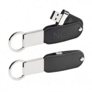 Visuel Clé USB Cuir Anneau Métal