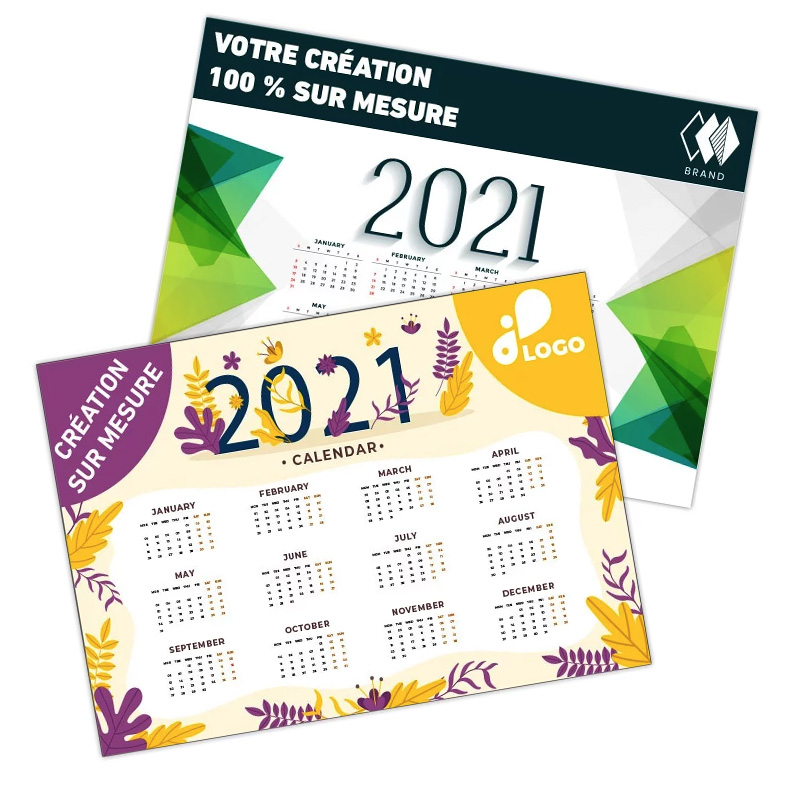 Tous les types de calendriers personnalisés pour mettre en