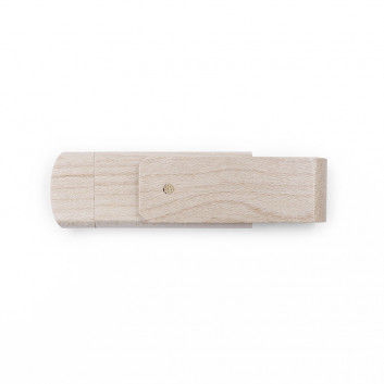 Miniature 1 pour Clé USB bois  pivotante double connectivite