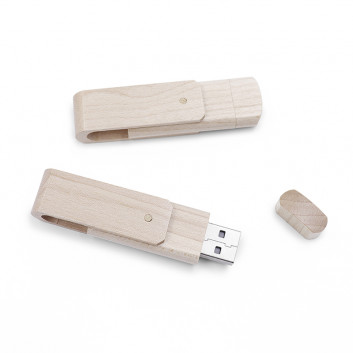 Miniature 5 pour Clé USB bois  pivotante double connectivite