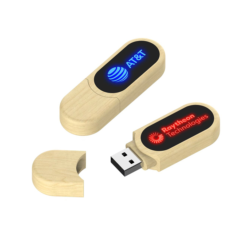 Miniature 1 pour Clé USB Bois Arrondie LED