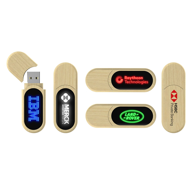 Miniature 4 pour Clé USB Bois Arrondie LED