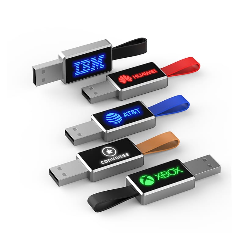 Miniature 1 pour Clé USB LED rectangle mini lanière