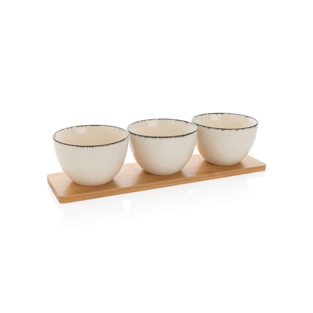 Miniature 2 pour Set 3 bols de service avec plateau en bambou Ukiyo