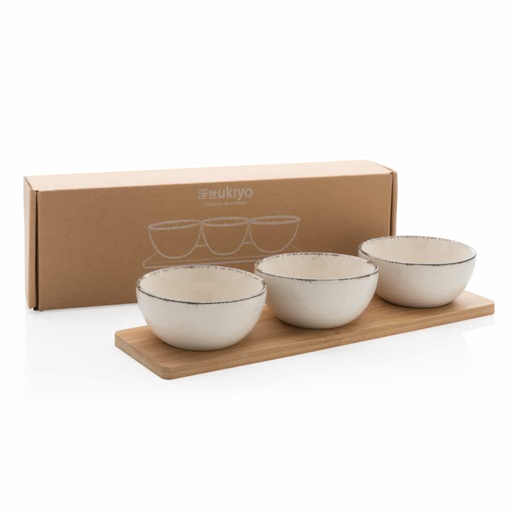 Miniature 10 pour Set 3 bols de service avec plateau en bambou Ukiyo