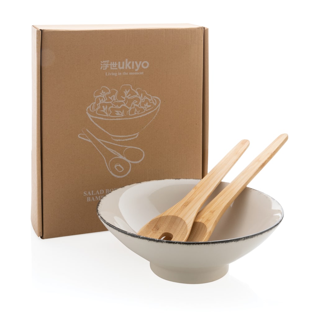 Miniature 9 pour Saladier avec couvert à salade en bambou Ukiyo