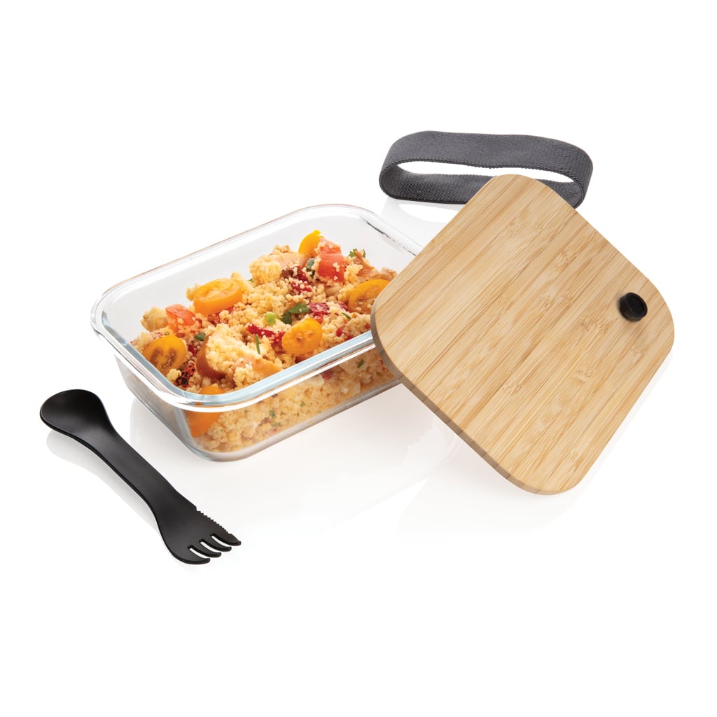 Miniature 6 pour Boîte repas en verre avec couvercle en bambou