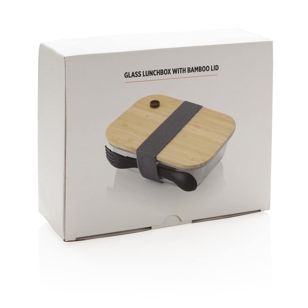 Miniature 12 pour Boîte repas en verre avec couvercle en bambou