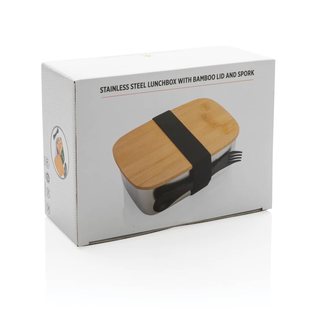 Miniature 11 pour Boîte à Lunch en acier avec couvercle en bambou et cuichette