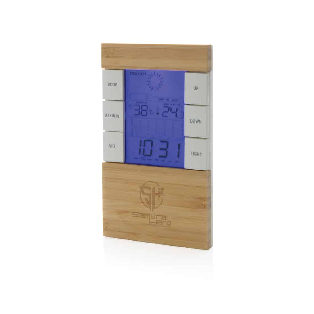 Miniature 5 pour Station météo en bambou FSC® et plastique recyclé RCS Utah
