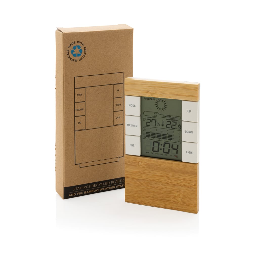 Miniature 7 pour Station météo en bambou FSC® et plastique recyclé RCS Utah