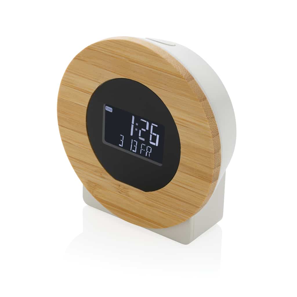 Miniature 2 pour Horloge bureau en bambou FSC® et plastique recyclé RCS Utah