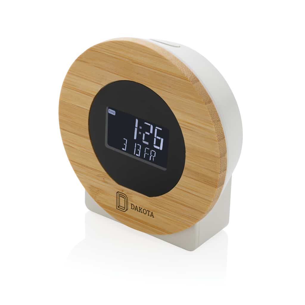 Miniature 5 pour Horloge bureau en bambou FSC® et plastique recyclé RCS Utah