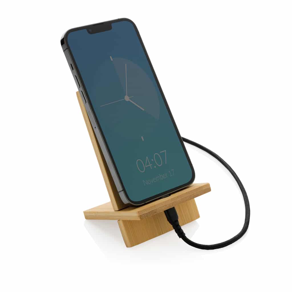 Miniature 3 pour Support téléphone en bambou FSC® dans une boîte kraft FSC®