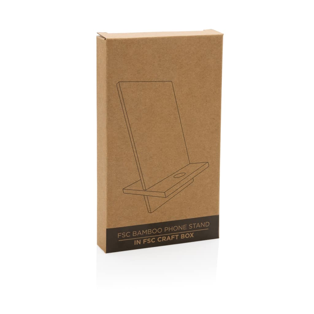 Miniature 10 pour Support téléphone en bambou FSC® dans une boîte kraft FSC®