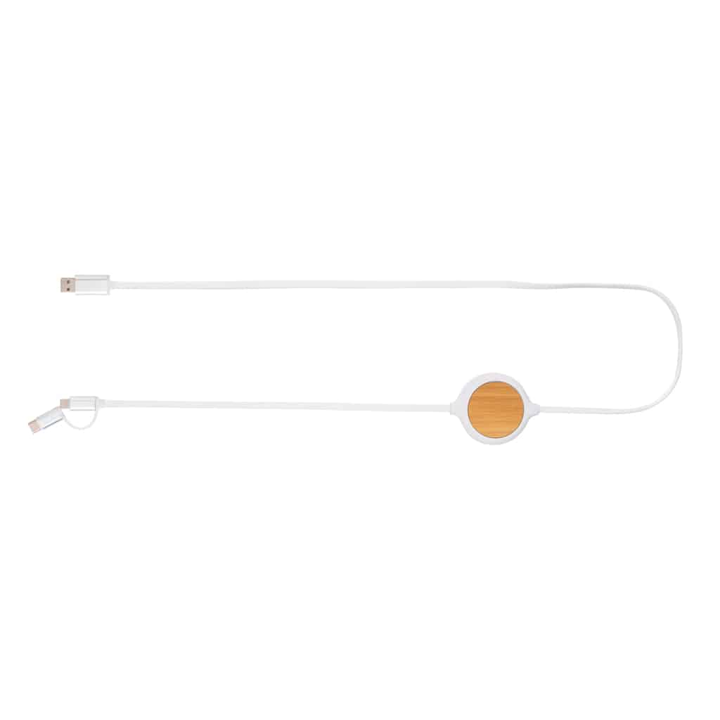 Miniature 3 pour Câble 3 en 1 avec chargeur sans fil en Bambou 5W