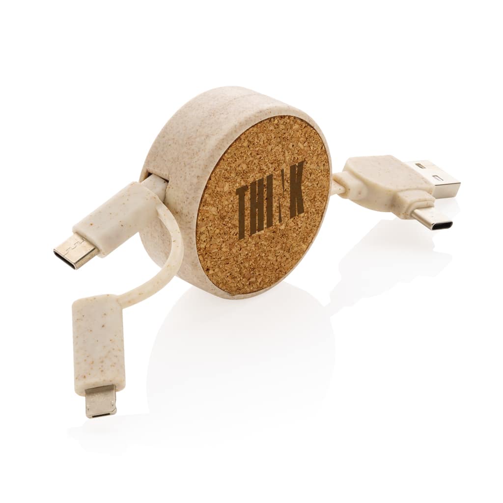 Miniature 6 pour Câble rétractable 6 en 1 en liège et fibre de paille