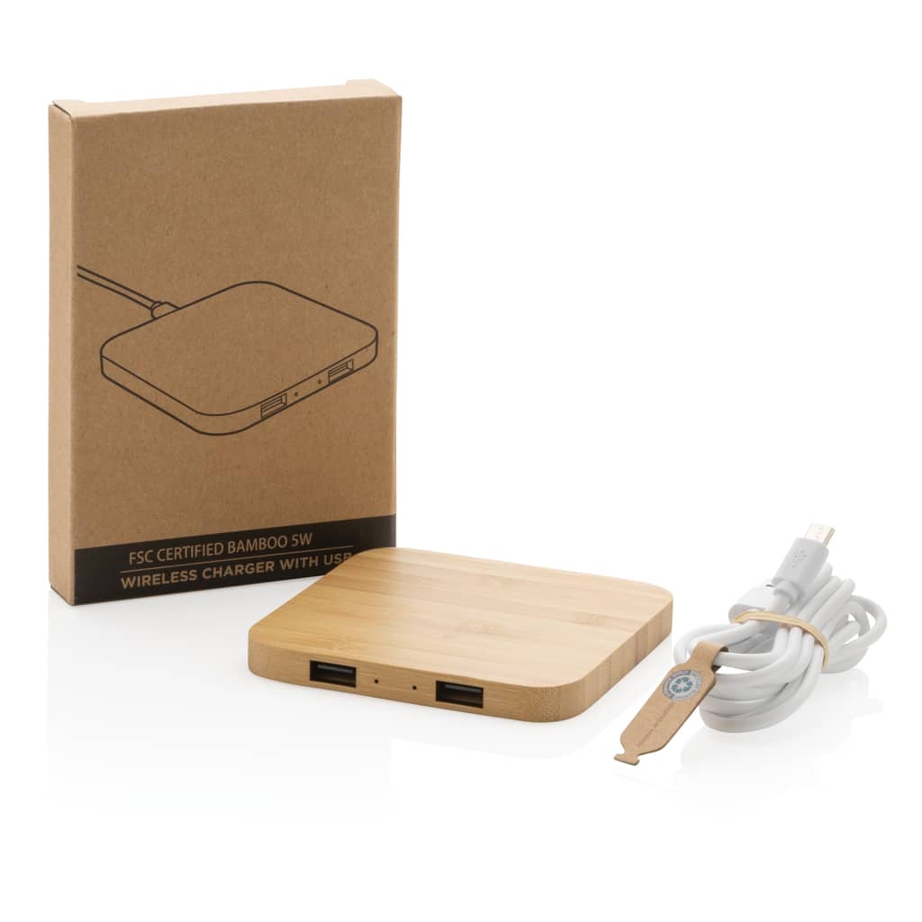 Miniature 11 pour Chargeur sans fil 5W et USB en bambou FSC