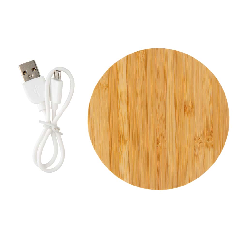 Miniature 3 pour Chargeur sans fil 5W rond en bambou FSC®