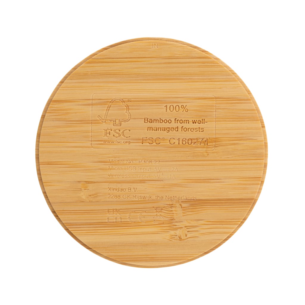 Miniature 4 pour Chargeur sans fil 5W rond en bambou FSC®