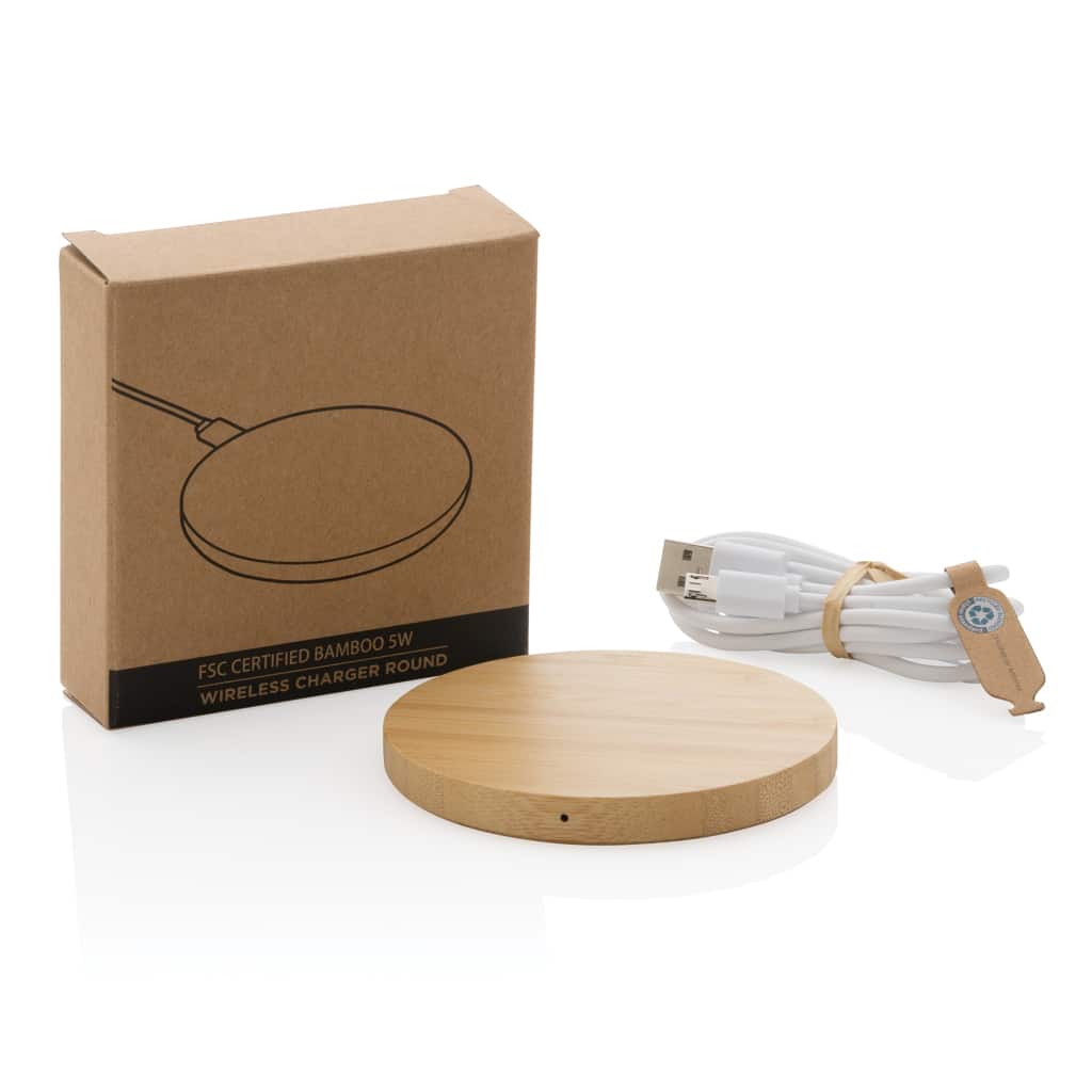 Miniature 12 pour Chargeur sans fil 5W rond en bambou FSC®