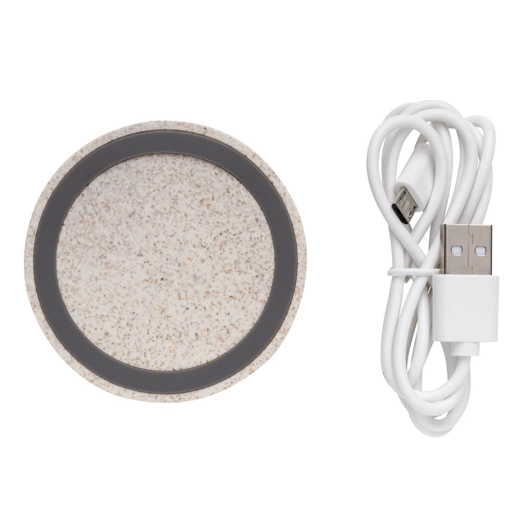 Miniature 4 pour Chargeur sans fil rond en fibre de paille de 5W