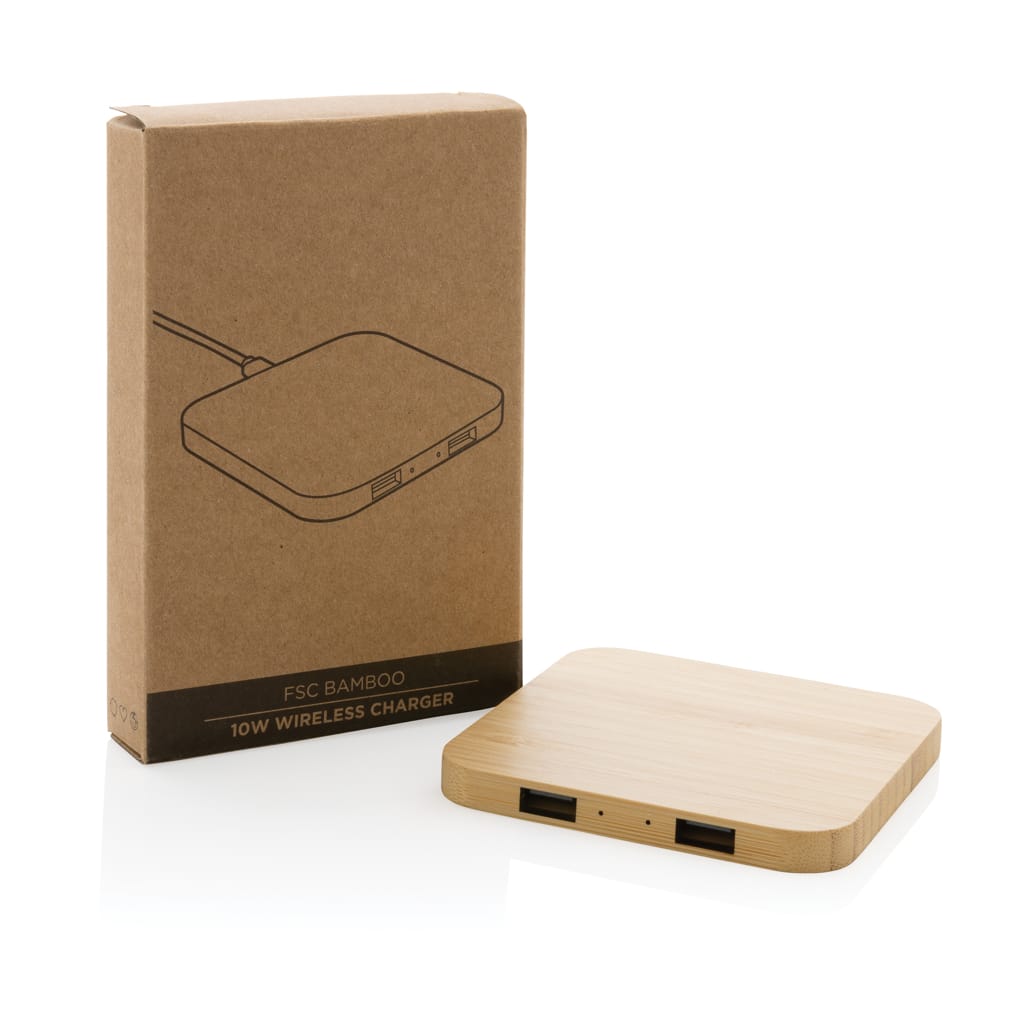 Miniature 10 pour Chargeur sans fil 10W et avec ports USB en bambou FSC®